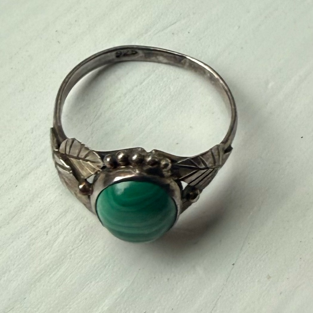 Sterling Malachite Ring - image 3